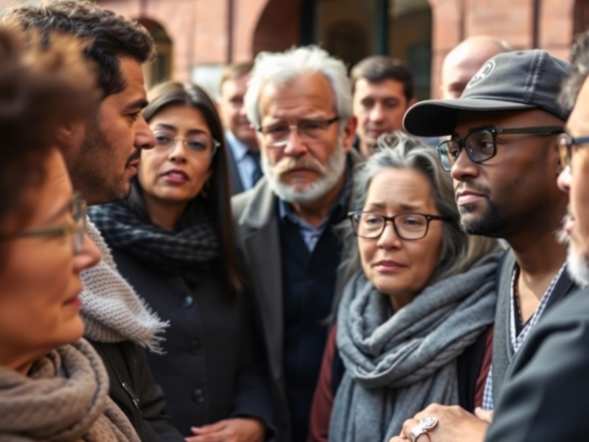 Discuție între cetățeni despre politicile fiscale.